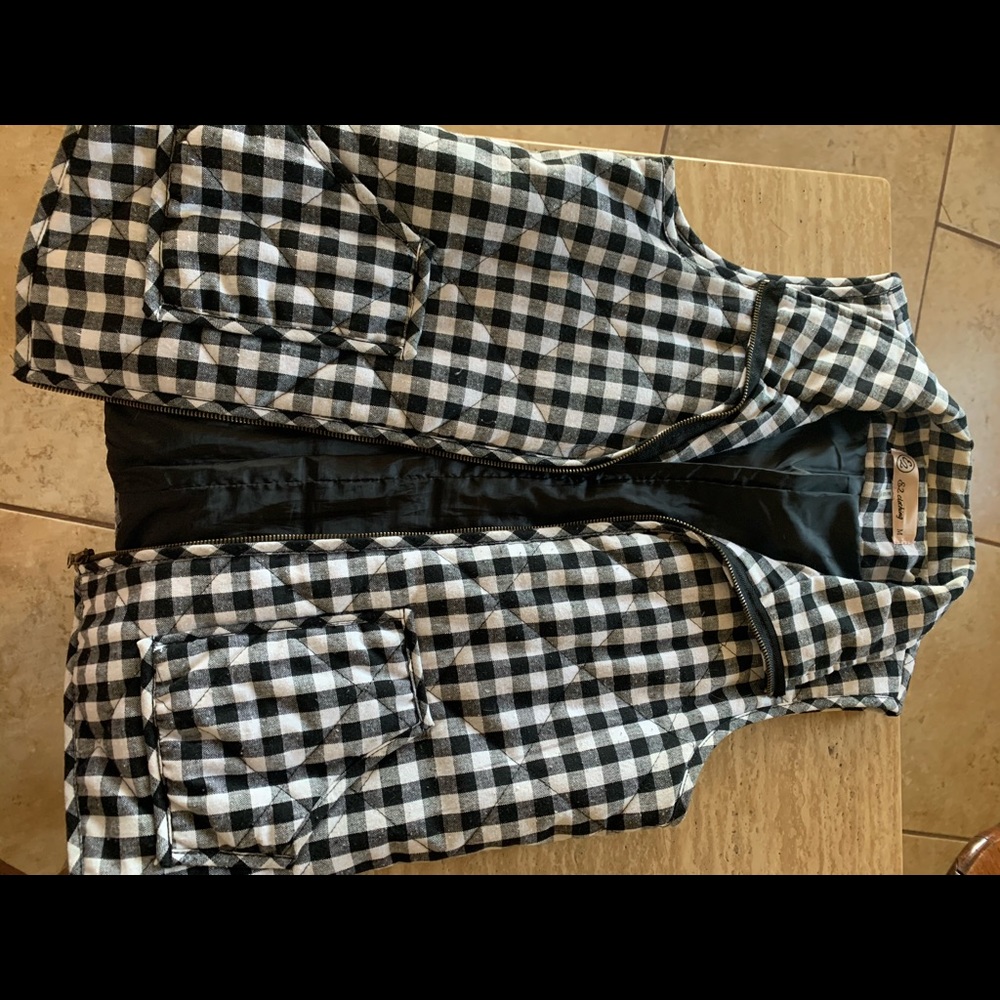 Black and white checkered vest